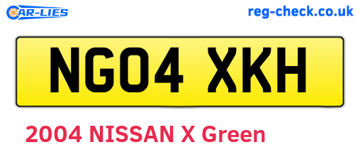 NG04XKH are the vehicle registration plates.