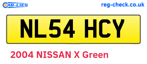 NL54HCY are the vehicle registration plates.