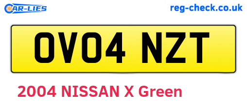 OV04NZT are the vehicle registration plates.