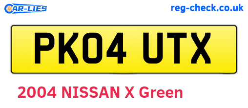 PK04UTX are the vehicle registration plates.
