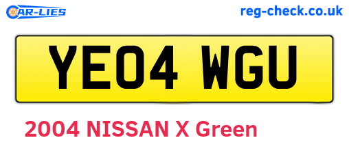 YE04WGU are the vehicle registration plates.