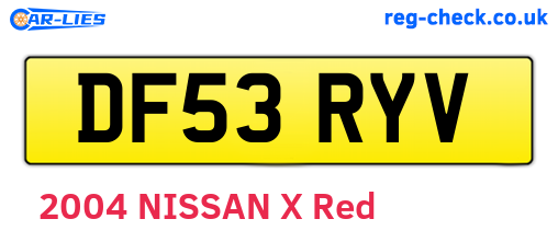 DF53RYV are the vehicle registration plates.