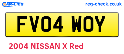 FV04WOY are the vehicle registration plates.