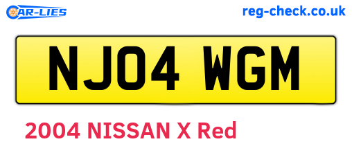 NJ04WGM are the vehicle registration plates.