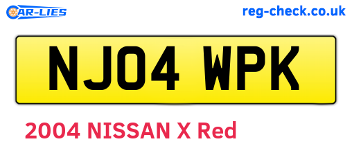 NJ04WPK are the vehicle registration plates.