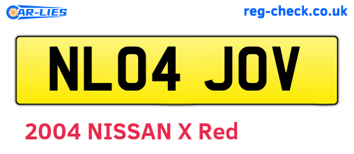NL04JOV are the vehicle registration plates.
