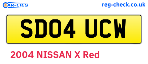SD04UCW are the vehicle registration plates.