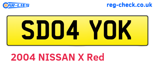 SD04YOK are the vehicle registration plates.