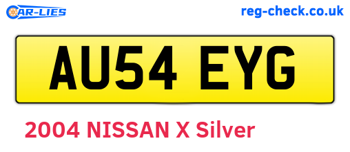 AU54EYG are the vehicle registration plates.