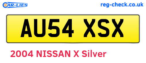 AU54XSX are the vehicle registration plates.