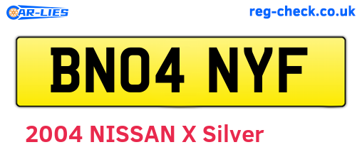 BN04NYF are the vehicle registration plates.
