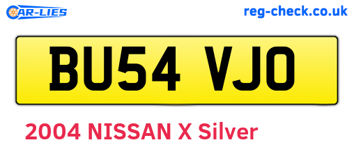 BU54VJO are the vehicle registration plates.
