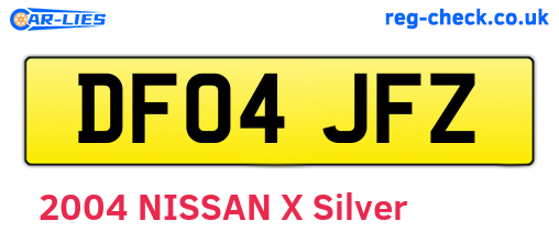 DF04JFZ are the vehicle registration plates.