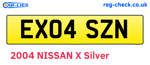 EX04SZN are the vehicle registration plates.