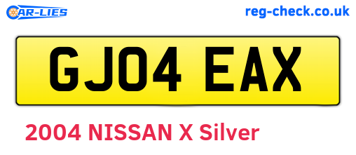 GJ04EAX are the vehicle registration plates.