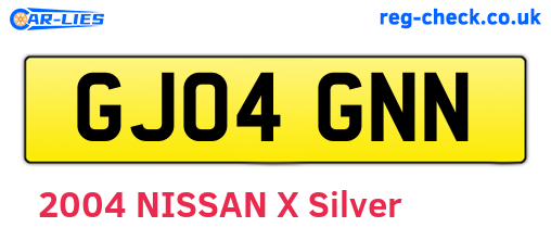 GJ04GNN are the vehicle registration plates.