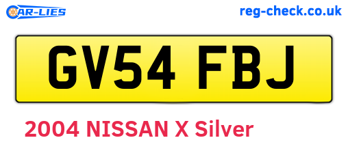 GV54FBJ are the vehicle registration plates.