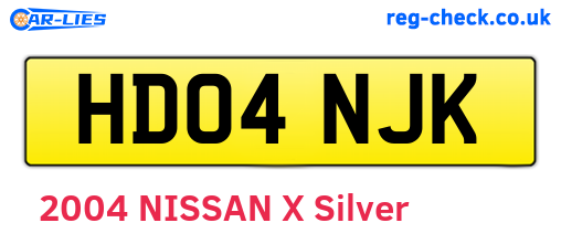HD04NJK are the vehicle registration plates.