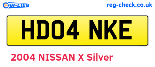 HD04NKE are the vehicle registration plates.