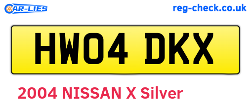 HW04DKX are the vehicle registration plates.