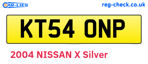 KT54ONP are the vehicle registration plates.
