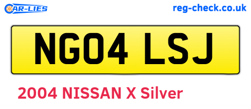 NG04LSJ are the vehicle registration plates.