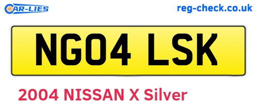 NG04LSK are the vehicle registration plates.