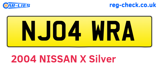 NJ04WRA are the vehicle registration plates.