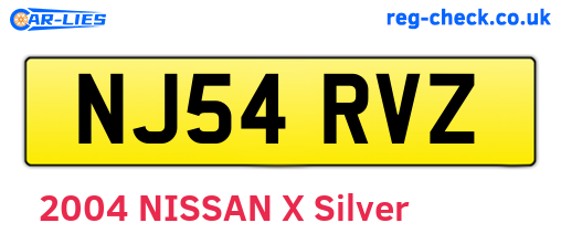 NJ54RVZ are the vehicle registration plates.