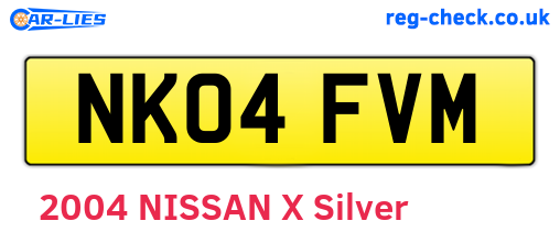 NK04FVM are the vehicle registration plates.