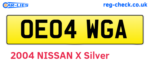 OE04WGA are the vehicle registration plates.