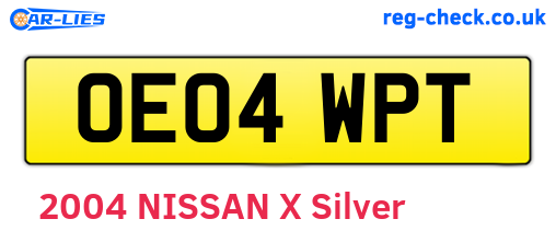 OE04WPT are the vehicle registration plates.