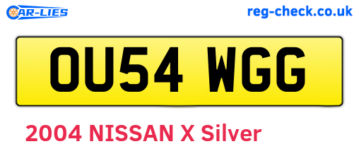 OU54WGG are the vehicle registration plates.