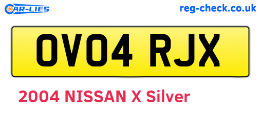 OV04RJX are the vehicle registration plates.