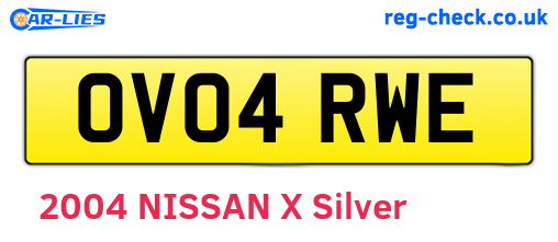 OV04RWE are the vehicle registration plates.