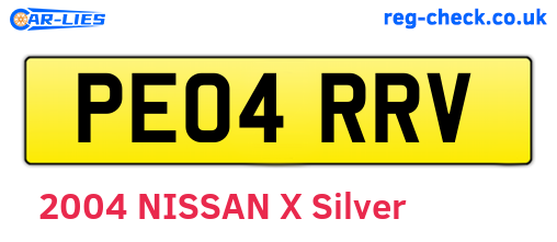PE04RRV are the vehicle registration plates.