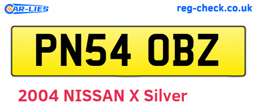 PN54OBZ are the vehicle registration plates.