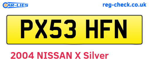PX53HFN are the vehicle registration plates.