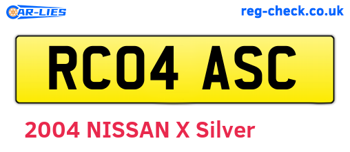 RC04ASC are the vehicle registration plates.