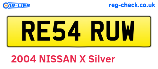 RE54RUW are the vehicle registration plates.