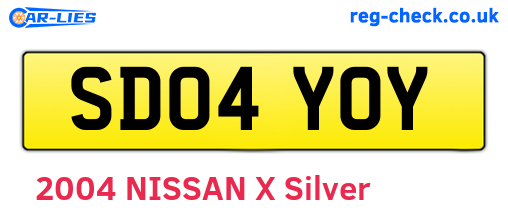 SD04YOY are the vehicle registration plates.