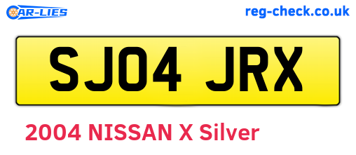 SJ04JRX are the vehicle registration plates.