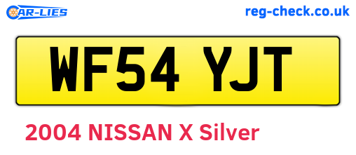 WF54YJT are the vehicle registration plates.