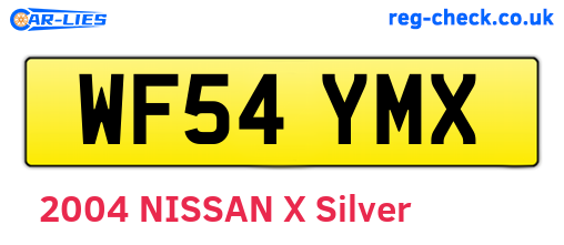 WF54YMX are the vehicle registration plates.
