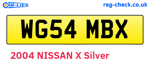 WG54MBX are the vehicle registration plates.
