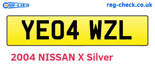 YE04WZL are the vehicle registration plates.