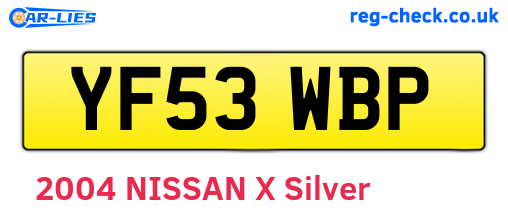 YF53WBP are the vehicle registration plates.