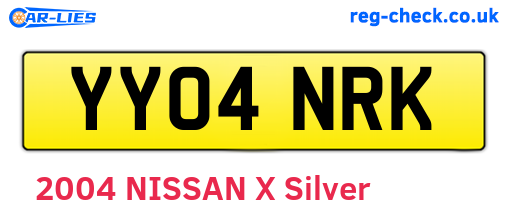 YY04NRK are the vehicle registration plates.