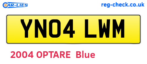 YN04LWM are the vehicle registration plates.