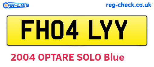 FH04LYY are the vehicle registration plates.